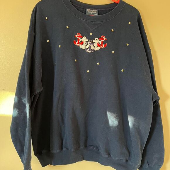 Exchange Unlimited Women's Navy and Black Sweatshirt - Picture 1 of 4